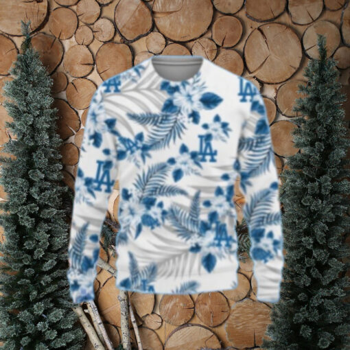 Floral Pattern Los Angeles Dodgers Ugly Christmas Sweater