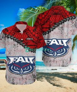 Florida Atlantic Owls Polynesian Tattoo Grunge Hawaiian Shirt, NCAA Aloha