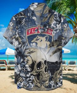 Florida Panthers NHL Hawaiian Shirt Tropical Skull Design For Men Women