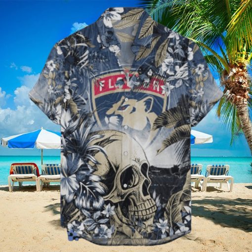 Florida Panthers NHL Hawaiian Shirt Tropical Skull Design For Men Women