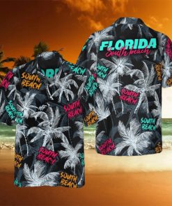 Florida South Beach Coconut Tree Hawaiian Shirt Men’s Short Sleeve Button Down Beach Shirts