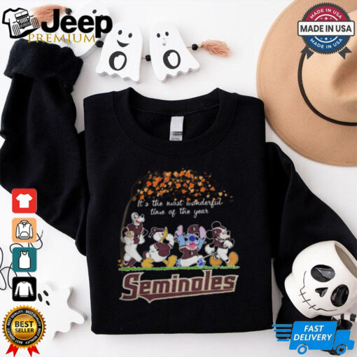 Florida State Seminoles x Mickey x Donald Duck x Stitch x Goofy Fall It’s The Most Wonderful Time Of The Year Tee shirt