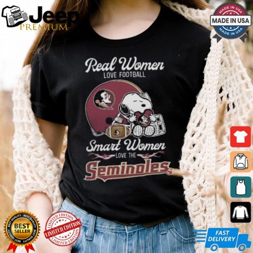 Florida State Seminoles x Snoopy Real Women Love Football Smart Women Helmet 2024 Shirt