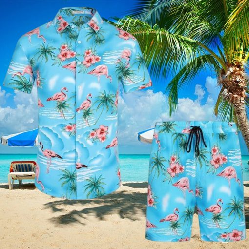 Flower Button Down Hawaiian Sets Casual Short Sleeve Shirt and Shorts Outfits