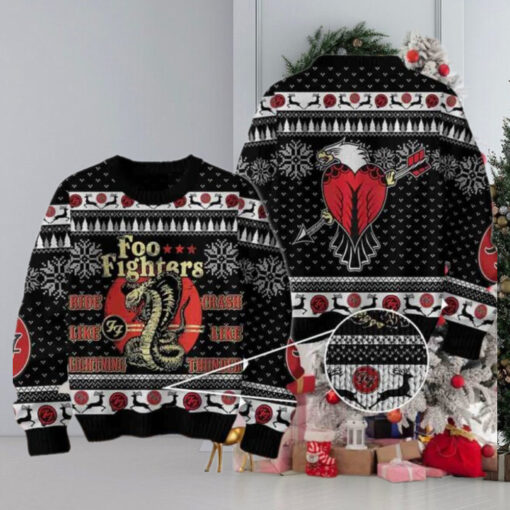 Foo Fighters Ride Like Lighting Christmas Sweater Chirstmas Gifts 2024 Xmas For Family And Friends Ugly Sweater