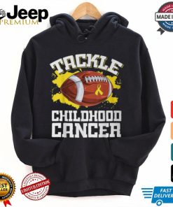 Football Tackle Childhood Cancer Retro Awareness Ribbon T Shirt