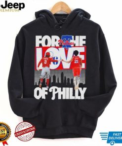 For the love of Philly Phillies Harper and 76ers Embiid signatures shirt