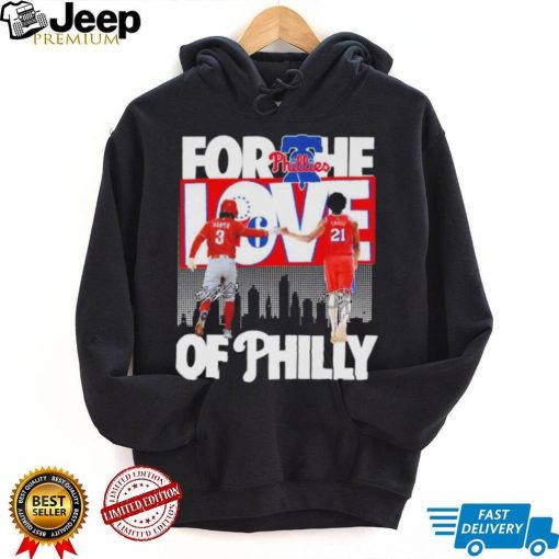 For the love of Philly Phillies Harper and 76ers Embiid signatures shirt