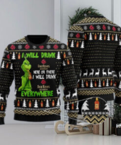 Four Roses Grinch Will Drink Everywhere Ugly Sweater