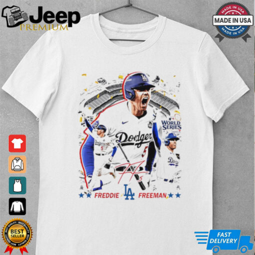 Freddie Freeman Los Angeles Dodgers World Series Champions signature graphic shirt