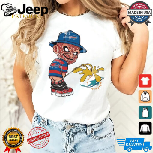 Freddy Krueger Buffalo Bills Piss On Miami Dolphins Halloween 2024 NFL Shirt