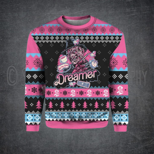 Freddy Krueger Dreamer A Nightmare On Elm Street Christmas Ugly Sweater