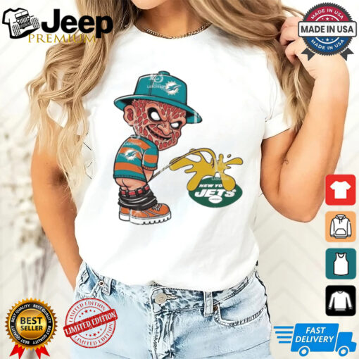 Freddy Krueger Miami Dolphins Piss On New York Jets Halloween 2024 Shirt