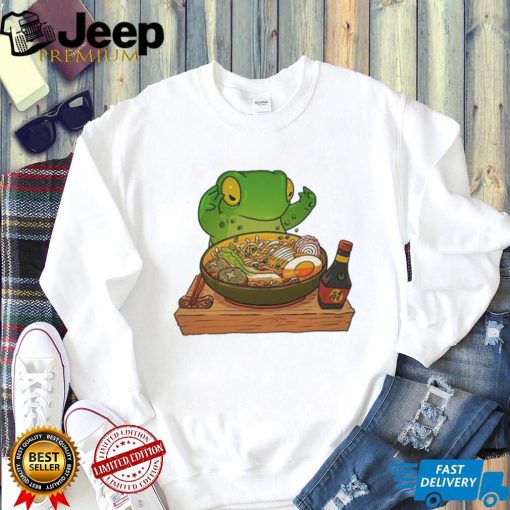 Frog making ramen art shirt