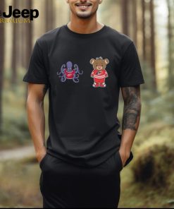 Funny Detroit Red Wings Vs Carolina Hurricanes Nhl 2024 Mascot Cartoon Hockey Black Shirts