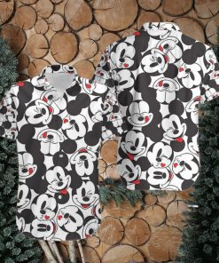 Funny Face Mickey Black White Tacky Hawaiian Shirt