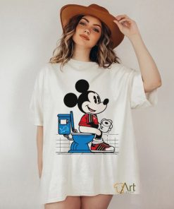 Funny Funny 49ers Mickey Mouse Sitting On Detroit Lions Toilet shirt