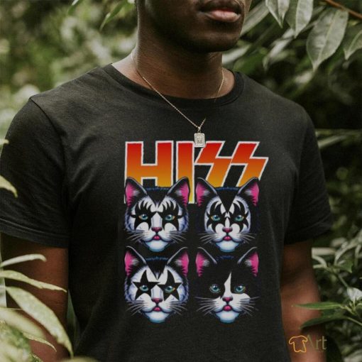 Funny Hiss Cat Band T Shirt Rock And Roll Cats Parody shirt