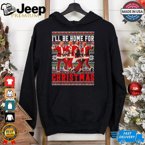 Funny I’ll Be Home For Christmas Santa Trump Ugly Christmas 2024 shirt