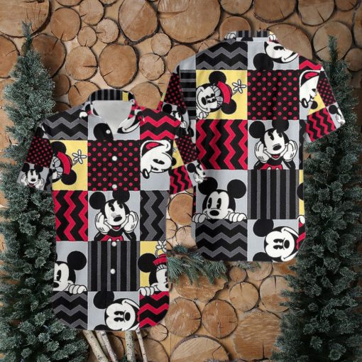 Funny Mickey Mouse Black And Red Hawaiian Shirt Style