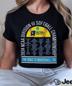 Funny Official NCAA Division III Softball Championship 2024 The Road To Marshall, TX Shirt