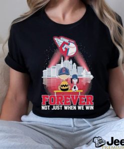 Funny Peanuts Snoopy And Charlie Brown Watching Cleveland Guardians Forever Not Just When We Win Shirt