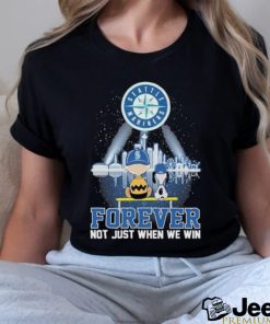 Funny Peanuts Snoopy And Charlie Brown Watching Seattle Mariners Forever Not Just When We Win Shirt