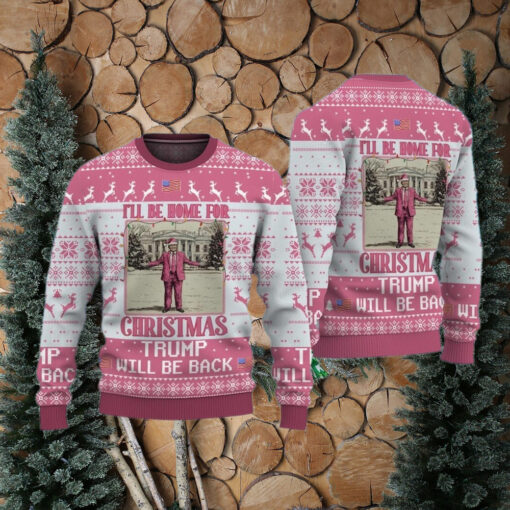 Funny Trump Christmas Unly Sweater, I’ll be home for Xmas Unly Sweater