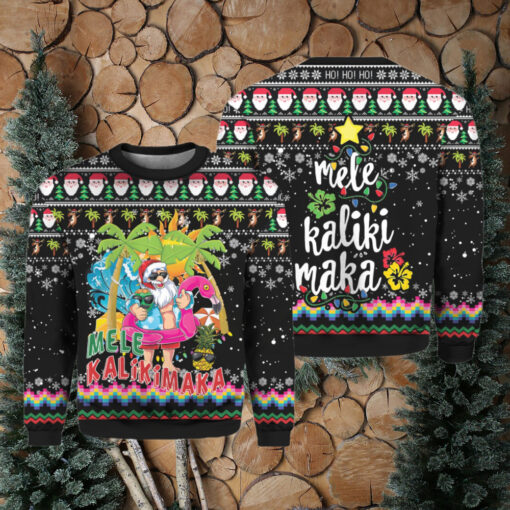 Hawaii Santa Claus Mele Kalikimaka Ugly Christmas Sweater