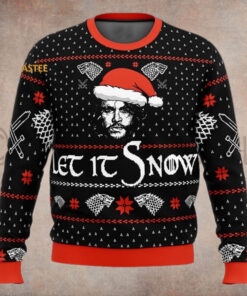 Game Of Thrones Jon Snow Let It Snow Ugly Christmas Holiday Sweater