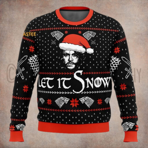 Game Of Thrones Jon Snow Let It Snow Ugly Christmas Holiday Sweater