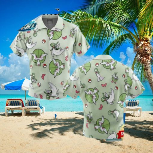 Gardevoir Pattern Pokemon Button Up Hawaiian Shirt