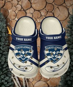 Geelong Football Club AFL Classic Custom Name Crocs Clogs Shoes