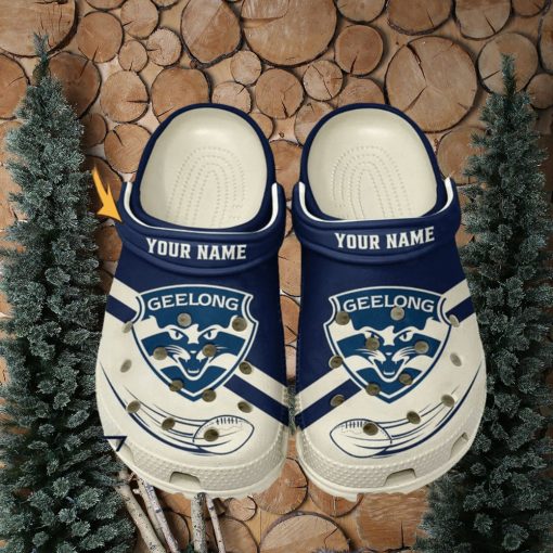 Geelong Football Club AFL Classic Custom Name Crocs Clogs Shoes