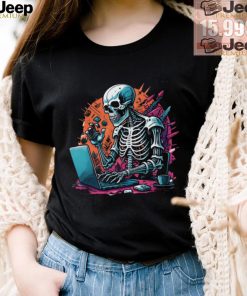 Generation on social media skeleton t shirt design