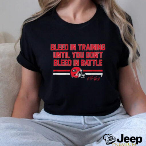 Georgia Bulldogs Football Malaki Starks Bleed in Training Until You Don’t Bleed In Battle Signature t shirt