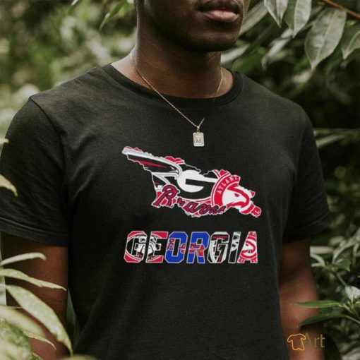 Georgia Map Sports Teams Logo Shirt