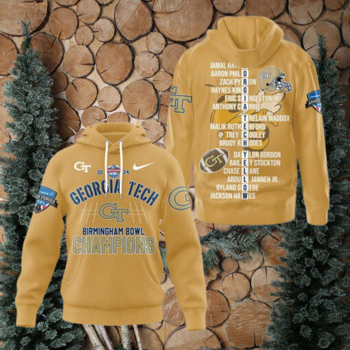 Georgia Tech Yellow Jackets Birmingham Bowl Champions 2024 Hoodie