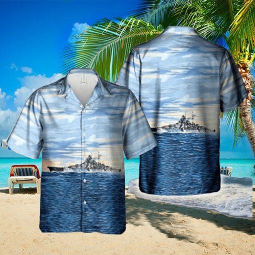 German Navy Battleship Bismarck WWII Hawaiian Shirt