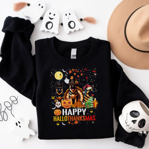 German Shepherd Dog Happy Halloween Thanksgiving Christmas German Shepherd T Shirt