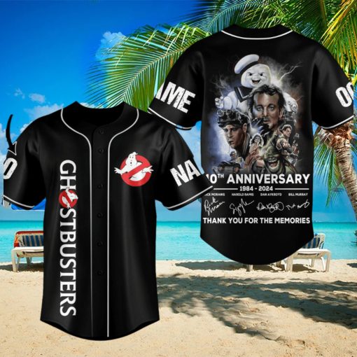 Ghostbusters 40th Anniversary 1984 – 2024 Thank You For The Memories Custom Baseball Jersey