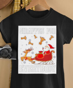 Giraffes For Everybody Christmas Santa Claus Giraffe Shirt