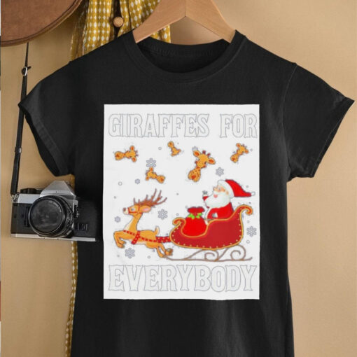 Giraffes For Everybody Christmas Santa Claus Giraffe Shirt