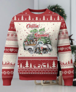 Gnome Christmas Ugly Christmas Sweater Chillin With My Gnomies Xmas Truck