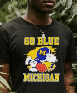 Go Blue Michigan Wolverines Snoopy and Woodstock shirt