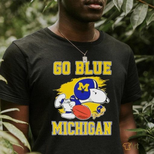 Go Blue Michigan Wolverines Snoopy and Woodstock shirt