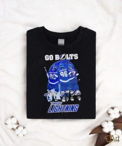 Go Bolts Tampa Bay Lightning ice hockey player signatures shirt