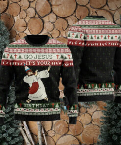 Go Jesus It’s Your Birthday Jesus Xmas Tree Ugly Christmas Sweater