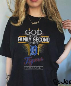 God First Family Second Then Detroit Tigers Baseball Glitter 2024 T shirt