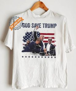 God Save Trump 2024 Fist Rally Trump Rally 2024 Trump Shooting Shirt